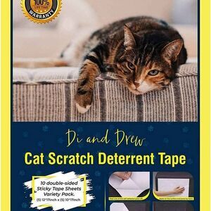 10-Pack Cat Scratch Deterrent Tape Double-Sided Anti-Scratch Clear Sticky Tape